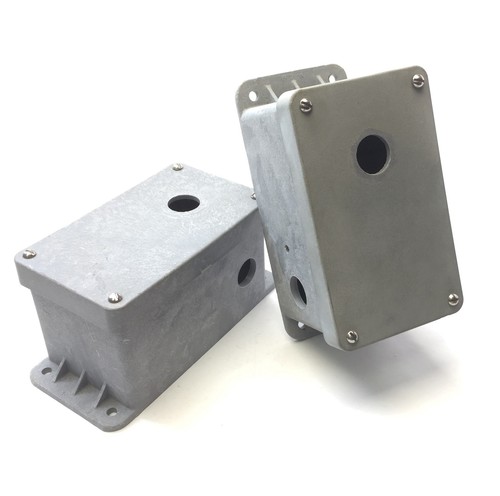 Lot of 2 Carlon CP200NB Pushbutton Enclosure, Nylon, Gray, 3.3x3.5x7.1" *Holes* - Picture 1 of 6