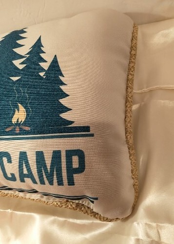 Throw Pillow Live Love Camp Camper RV Trailer 16 x 10 x 6" - Picture 6 of 6