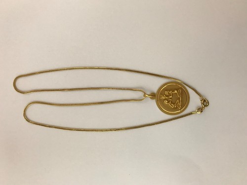 Vintage 18kt Gold Anhänger Halskette Hochzeit Gelübde Union Zeremonie Paar - Bild 9 von 16