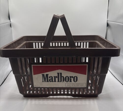 Vintage 1988 Philip Morris Marlboro Einkaufskorb braun Kunststoff