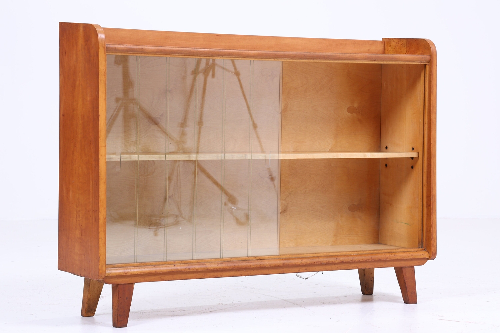 Vintage Glas Kommode 60er Jahre Mid Century Vitrine Flur Konsole Schrank Antik