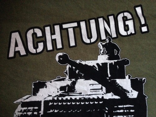 ¡Atención! Tigre! Camiseta Tanque Alemán Ejército Verde Vintage Panzerkampfwagen Panzer - Imagen 4 de 7
