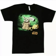 Star Wars The Child Halloween Pumpkin Shirt Size Large Baby Yoda Glow In Dark
