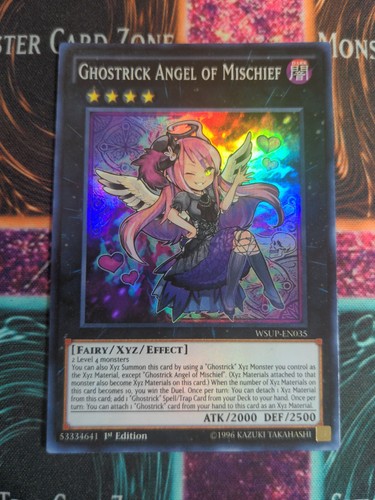 Yu-Gi-Oh! Ghostrick Angel of Mischief WSUP-EN035 1st Edition Super Rare NM  - Picture 1 of 4