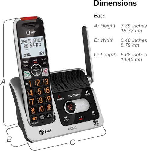 AT&T BL102 DECT 6.0 Cordless Phone for Home with 1 Handset, Silver/Black - Picture 37 of 73