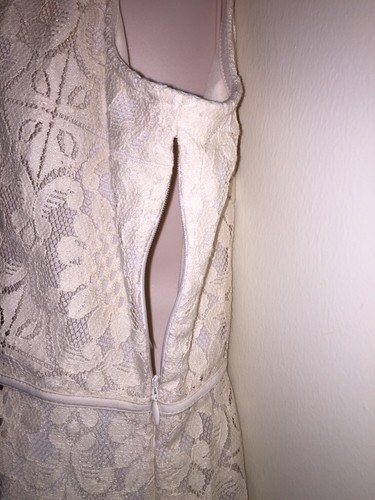 LAUREN CONRAD Women's Fit & Flare Sleeveless Crochet Dress "IVORY" 16 New NoTags - Picture 3 of 5