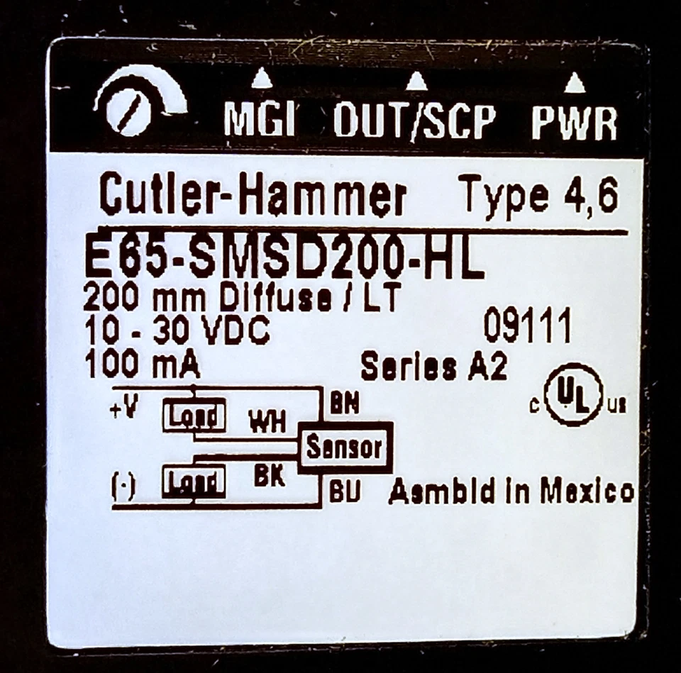 Eaton E65-SMSD200-HL 10-30VDC Photoelectric Proximity Sensor - Image 4 of 4