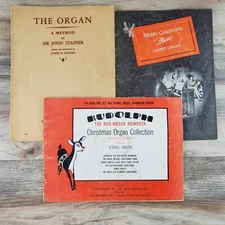 VTG Organ Music Sheet Lot ~ Sir John Stainer, Merry Christmas Music, Rudolph