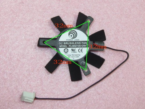 45mm MSI HD6450 HD6570 AMD W5000 W5100 Fan Replacement 2Pin PLD05010S12HH R111b - Picture 2 of 3