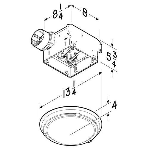 Broan 2.5-Sone 80-CFM White Decorative Lighted Bathroom Fan - Picture 6 of 9