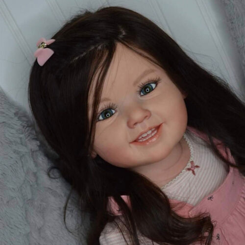 28 Zoll süßes Kleinkind Mädchen bereits fertig Reborn Baby Puppe lange Haare Handarbeit Puppe - Bild 3 von 4