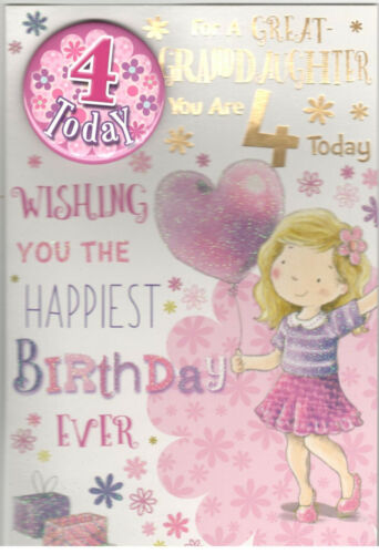4 Year Old Birthday Card For Son,Daughter,Nephew,Niece,Grandson,Granddaughter - Picture 29 of 49