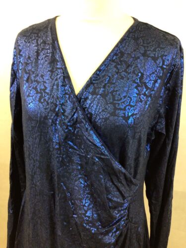 JOE BROWNS METALLIC BLUE FLORAL PATTERN PARTY DRESS BNWT SIZE 16 - Picture 2 of 6