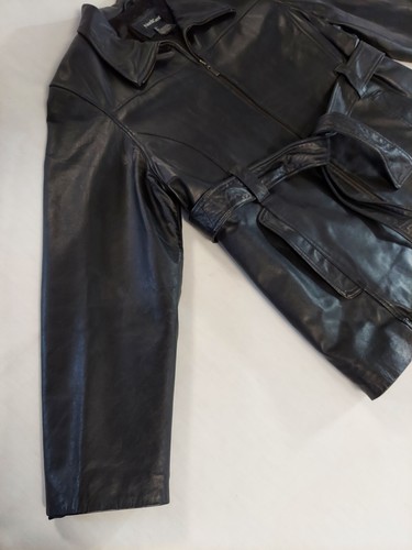 NorthCrest Women's Black Leather Coat Jacket, Size XL - Picture 12 of 19