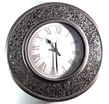 FirsTime Manufactory An American Timekeeping Co. Grey Tile Mosaic Hanging Clock