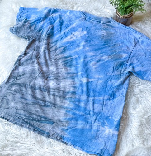 T-shirt vintage 1999 Star Wars episodio 1 blu tie dye Naboo N-1 ragazzo grande 10-12 - Foto 4 di 6