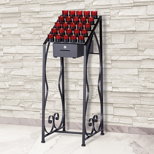 25 Votive Wrought Iron Candle Stand Ruby Votive Glasses Locking