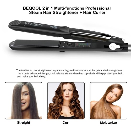 Professional Steam Hair Straightener Ceramic Vapor Argan Oail Hair Flat Iron UK - Picture 10 of 11