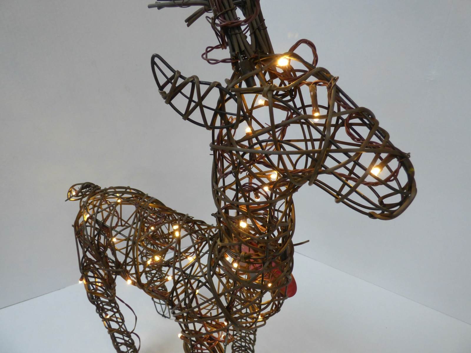 Brown Wicker Deer LED Christmas Reindeer Decoration 48 Warm White