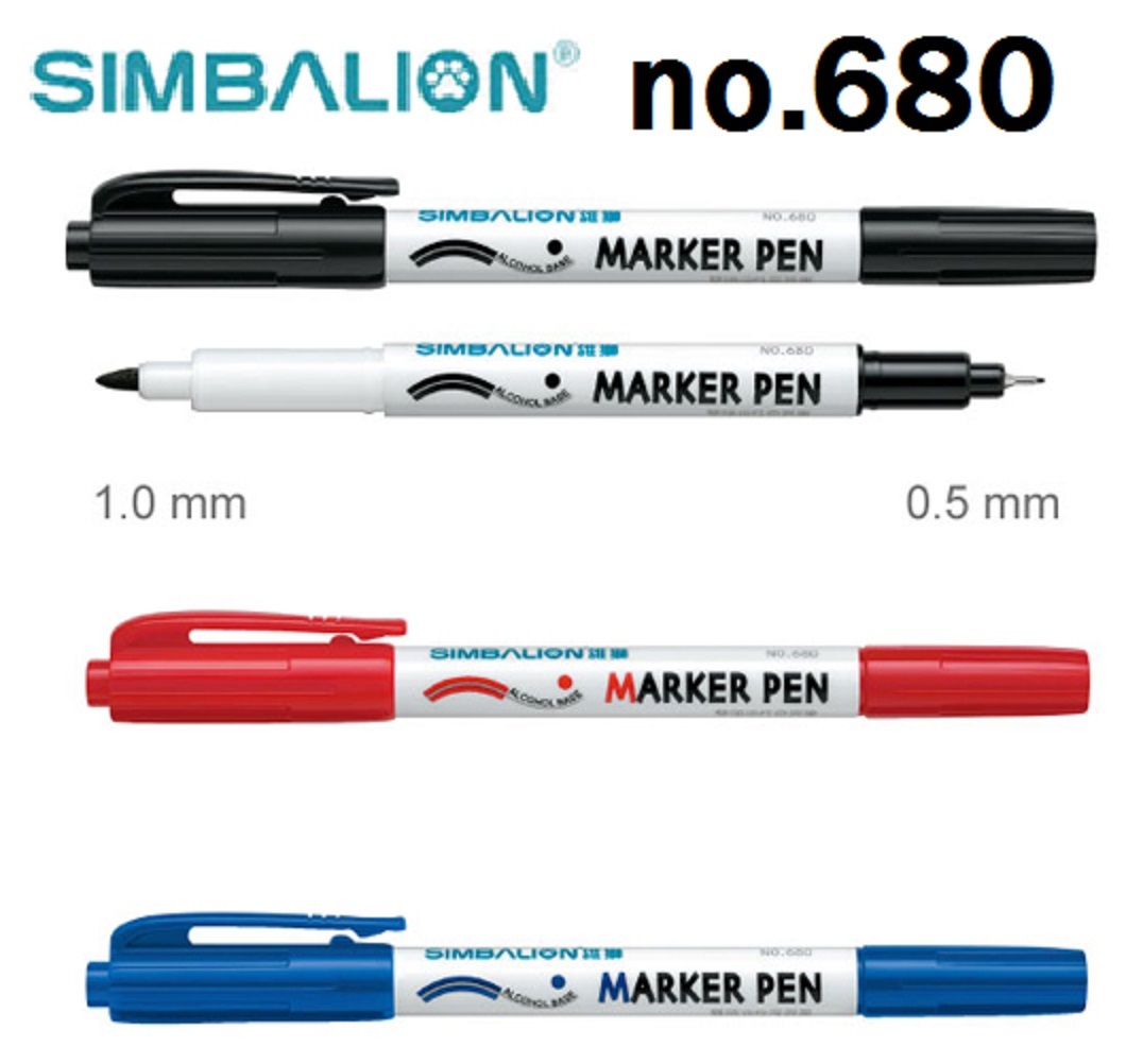 Extra Fine Marker Planner Pen Both Side Simbalion CHOOSE COLOR