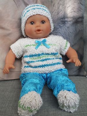 VETEMENTS POUR POUPON 36 CM COMPATIBLE POUPEE COROLLE pull bonnet