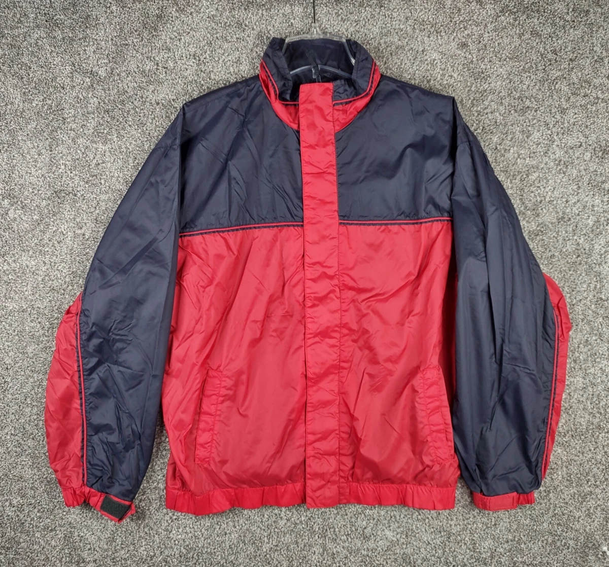 California Outerwear Windbreaker Adult Large Red 90s Rain Jacket Retro Mens
