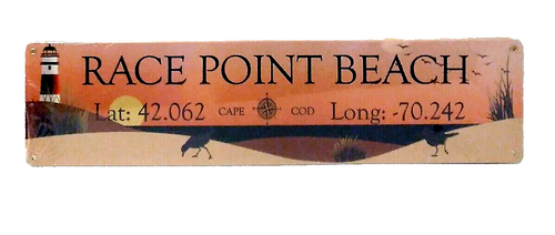 Race Point Beach Cape Cod Metal Sign Lighthouse Compass 20"x5" Souvenir New - Picture 1 of 5