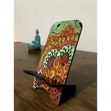 hand made phone stand hand made in south america pure wood.