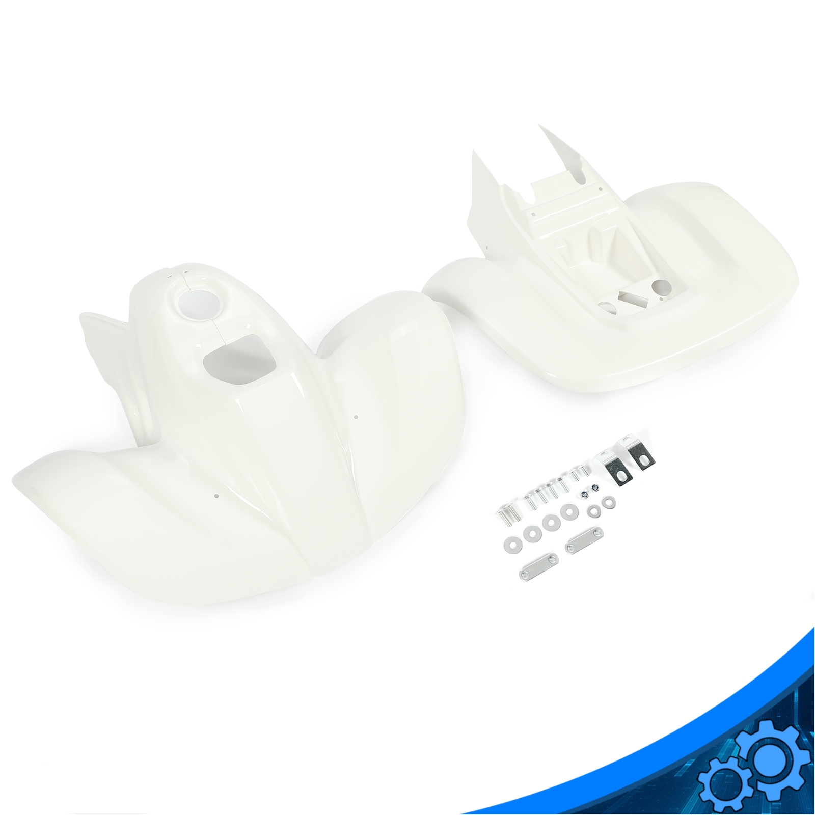 For 1993-2005 Honda Sportrax 90 TRX90 White Front & Rear Fender Kit ABS Mudguard