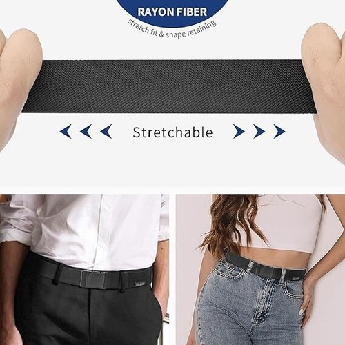 Mens Belts Stretchable Mens Stretch Belt Elastic Nickel Free Belt Tsa Approve - Picture 5 of 7