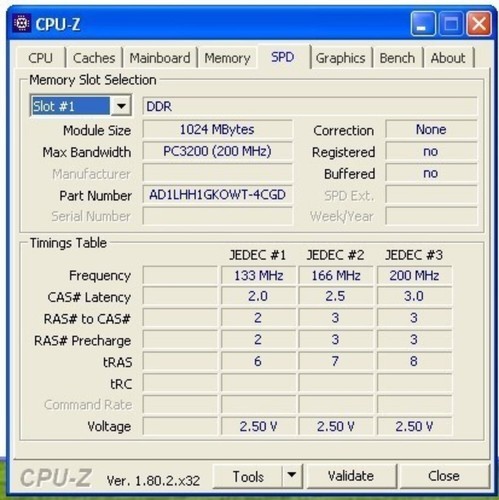 1GB 1x1GB PC-3200 ATLA AD1LHH1GKOWT-4CGD DDR-400 HYNIX DDR1 Memory Stick PC3200 - Picture 3 of 4