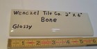 1 pc. Vintage Glossy *Bone* 2” X 6” Bullnose Ceramic Tile by Wenczel Co.   NOS