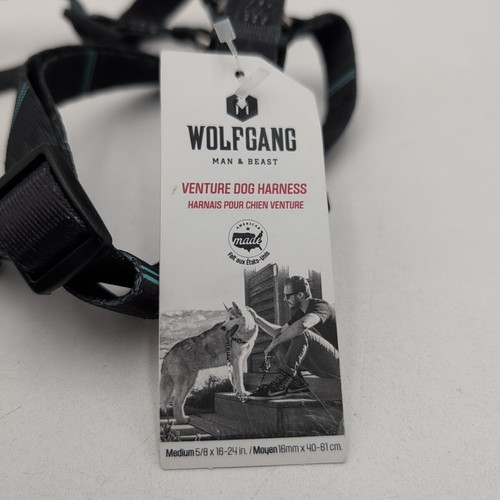 Wolfgang Venture Dog Harness Medium 5/8 x 16"-24" Man & Beast Brand New Black - Picture 2 of 5