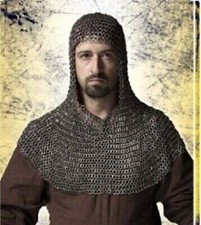 Flat Riveted With Flat Washer Chain mail shirt 9 mm Medieval Coif Chirstmas Gift