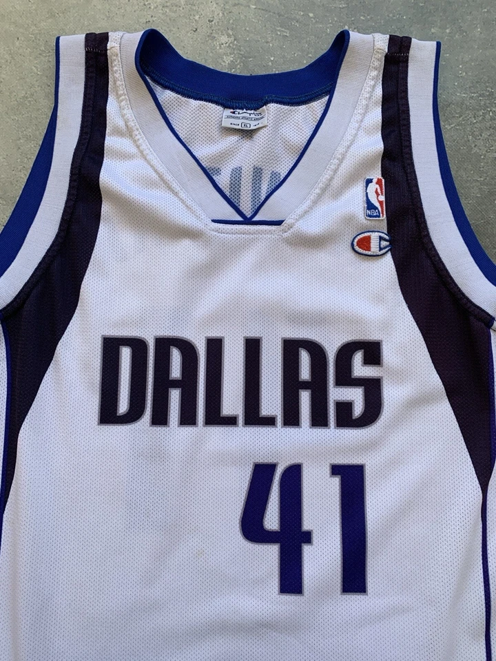 CAMISETA VINTAGE DE LOS DALLAS MAVERICKS NOWITZKI #41 CAMPEÓN DE LA NBA PARA HOMBRE TALLA XL Foto 3 de 4