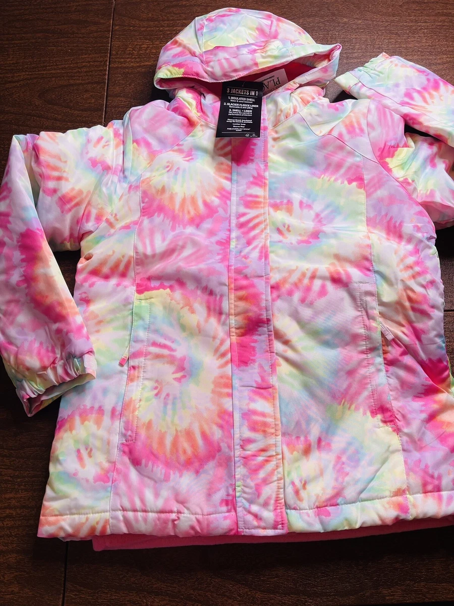 NWT 14 o 16 tie dye childrens place 3 in 1 jacket coat rainbow puffer pride ski