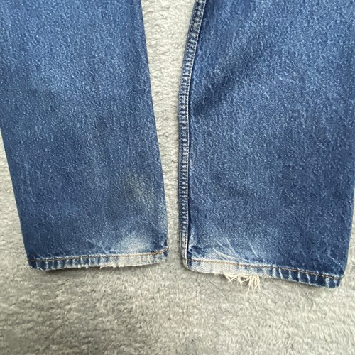 Levis 505 Straight Leg Jeans Mens 33x30 Regular Fit Blue Denim 100% Cotton - Picture 14 of 16