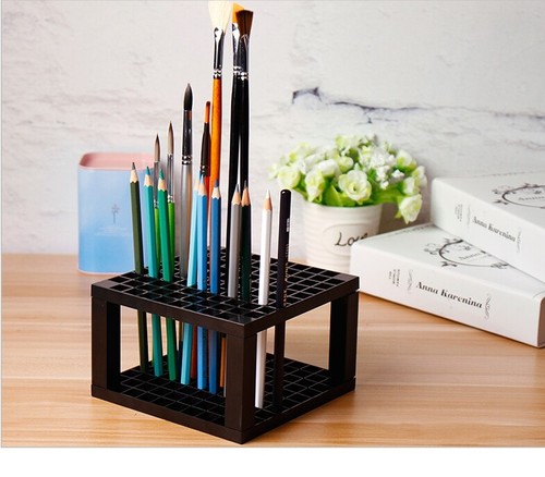 96 Hole Plastic Pencil & Brush Holder Desktop Collectibles Office Supply Storage - Picture 7 of 7