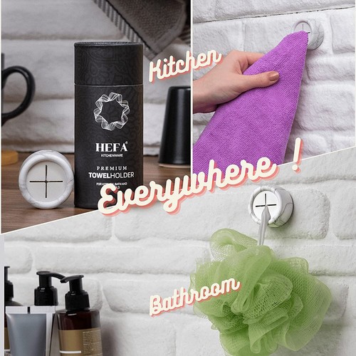 HEFA Dish Towel Holder, Bathroom Accessories, Kitchen Gadgets & Towel Hook 4Pack - Picture 71 of 191