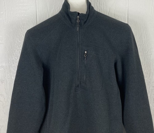 Marmot 1/2 Zip Sweater Jacket Pullover Mens Small Black Long Sleeve - Picture 2 of 13