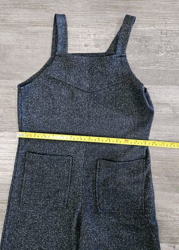 Girls 13-14 Womens S Wide Leg Jumpsuit Gray (Tweed) Knit Pockets ZARA - Picture 9 of 11