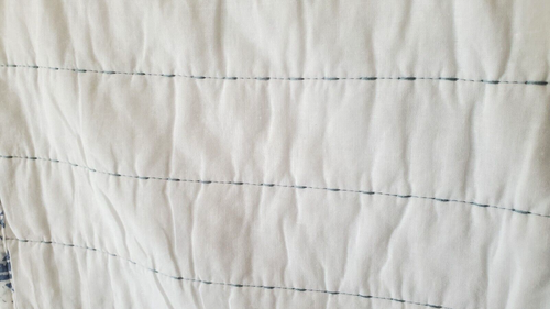 SIGRID OLSEN Pillow Shams KING 2 PC SET Quilted White w/ Blue Cotton EUC 38x22 - Picture 8 of 15