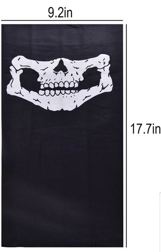 4 Skull Face Mask Bandana Cooling Breathable Scarf Neck Gaiter Headband Reusable - Picture 6 of 16