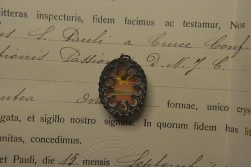 RARE shrine relicario relic reliquary S.PAUL OF THE CROSS PASSIONIST +DOC  1929 - Zdjęcie 1 z 4