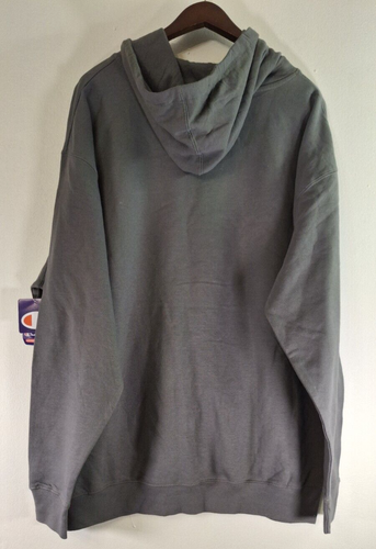 CHAMPION POWERBLEND Hoodie Gray Kangaroo Pocket Spell Out Men's 2XL Sportswear - Picture 2 of 7