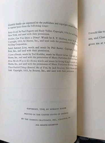 The Naked And The Dead NORMAN MAILER HARDCOVER HC DJ 1948 Rinehart 1st/3rd - Picture 8 of 14