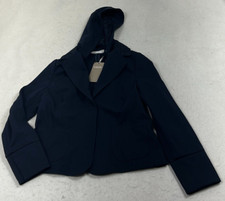 Madeleine Jacket Blue Long Sleeve W/ Removable Hood Womens Size 40