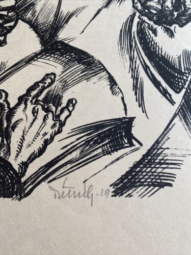 Erich Dietrich, Osterraumgang 1919 deutscher expressionistischer Druck Die Schaffenden - Bild 3 von 6