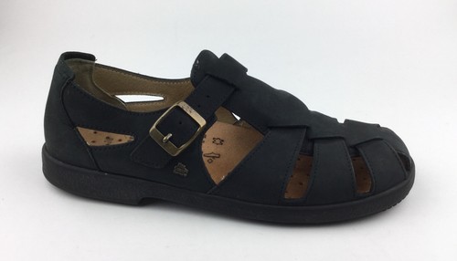 Finn Comfort Womens Black Nubuck Leather Mary Jane