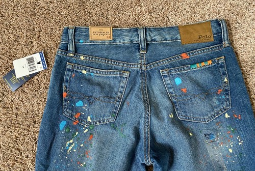 NEW polo ralph lauren Girls ASTOR SLIM BOYFRIEND BLUE ANKLE JEANS Pants SIZE 14 - Picture 5 of 7